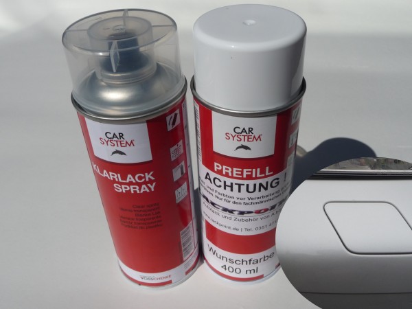 Spraydosen Set - Basis Autolack geeignet für VW / geeignet für Audi LY7W Silbersee Metallic + Klarla