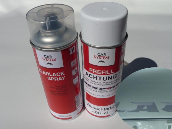 Spraydosen Set - Basis Autolack geeignet für VW / geeignet für Audi LM7Y Polarsilber Metallic + Klar