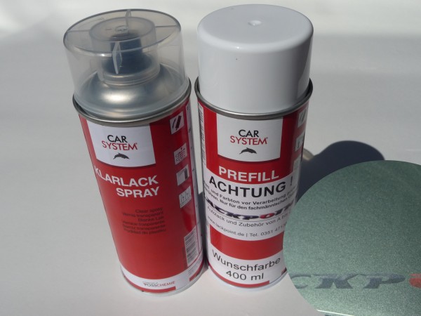 Spraydosen Set - Basis Autolack geeignet für VW / geeignet für Audi LY7L Achatgrau Metallic + Klarla