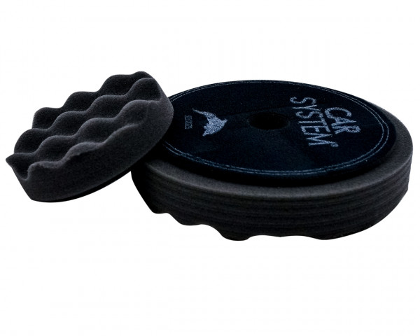 2 Stück Carsystem Finish Waffle Black 85mm Polierpad